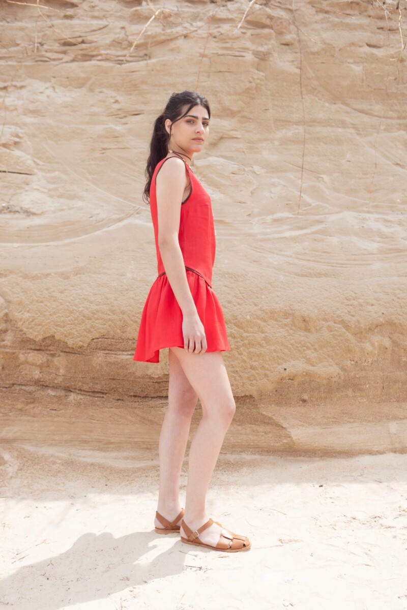 VESTIDO PULPA Rojo Y Choco