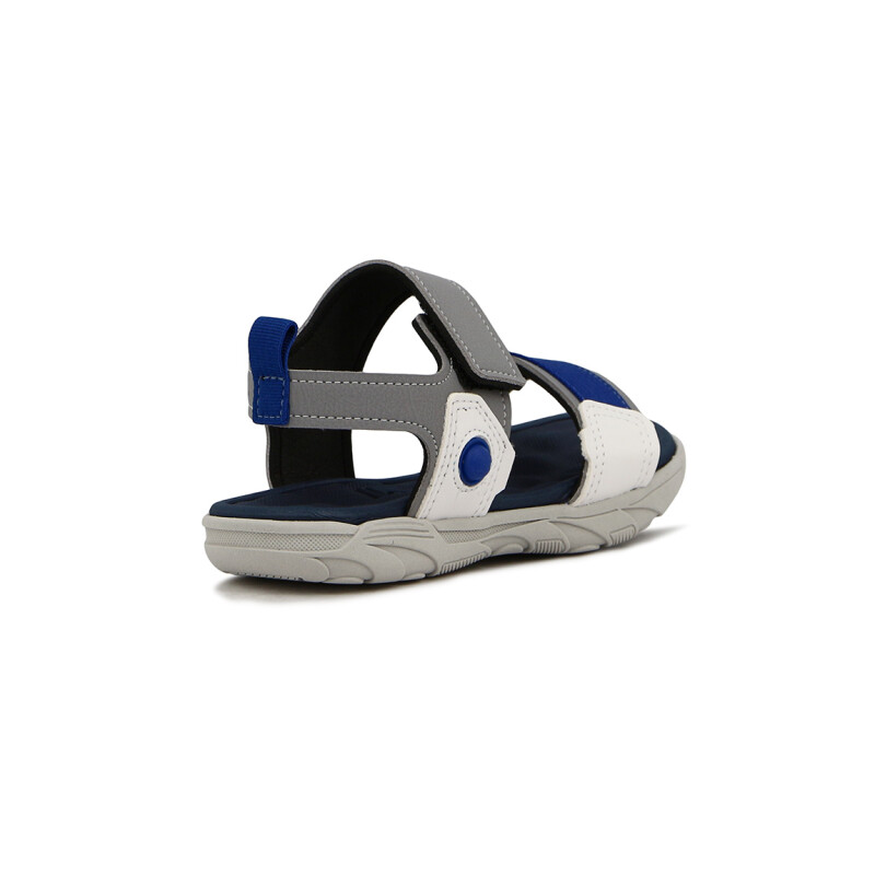 Molekinho Sandalia Casual 2 Tiras C/velcro Combinado Gris-blanco