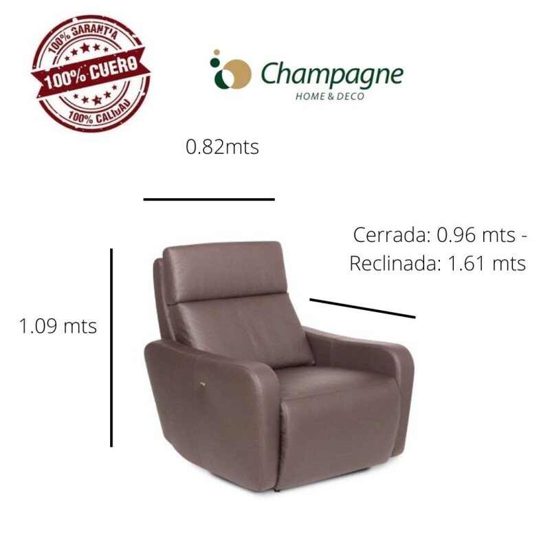 POLTRONA CUERO ALEXIA - RECLINABLE ELECTRICA - PERLA POLTRONA CUERO ALEXIA - RECLINABLE ELECTRICA - PERLA