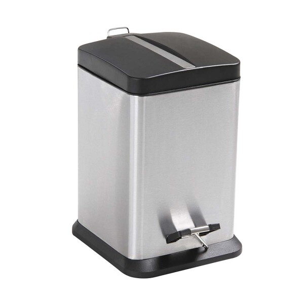 TARRO RESIDUOS CUADRADO ACERO INOXIDABLE 12 LT 30X24X40 CM JASPE PLATA