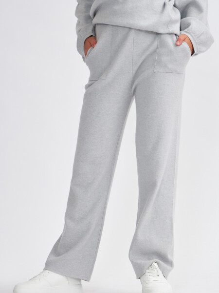 Pantalón de punto con bolsillos Gris Melange