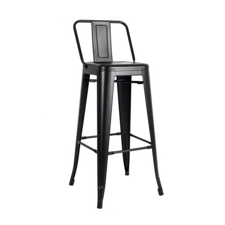 Taburete Con Respaldo - Tolix - Negro 5449 Taburete Con Respaldo - Tolix - Negro 5449