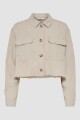 Camisa Clare Cropped Feather Gray
