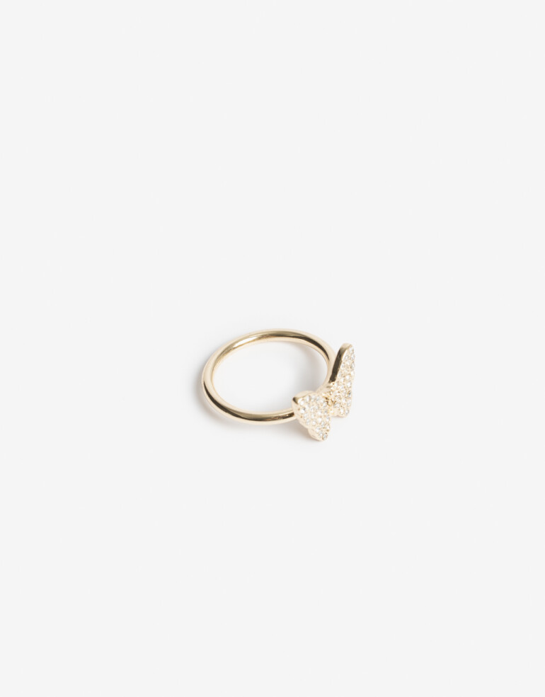 Anillos Chicos Strass Anillo De Mariposa Strass - Dorado