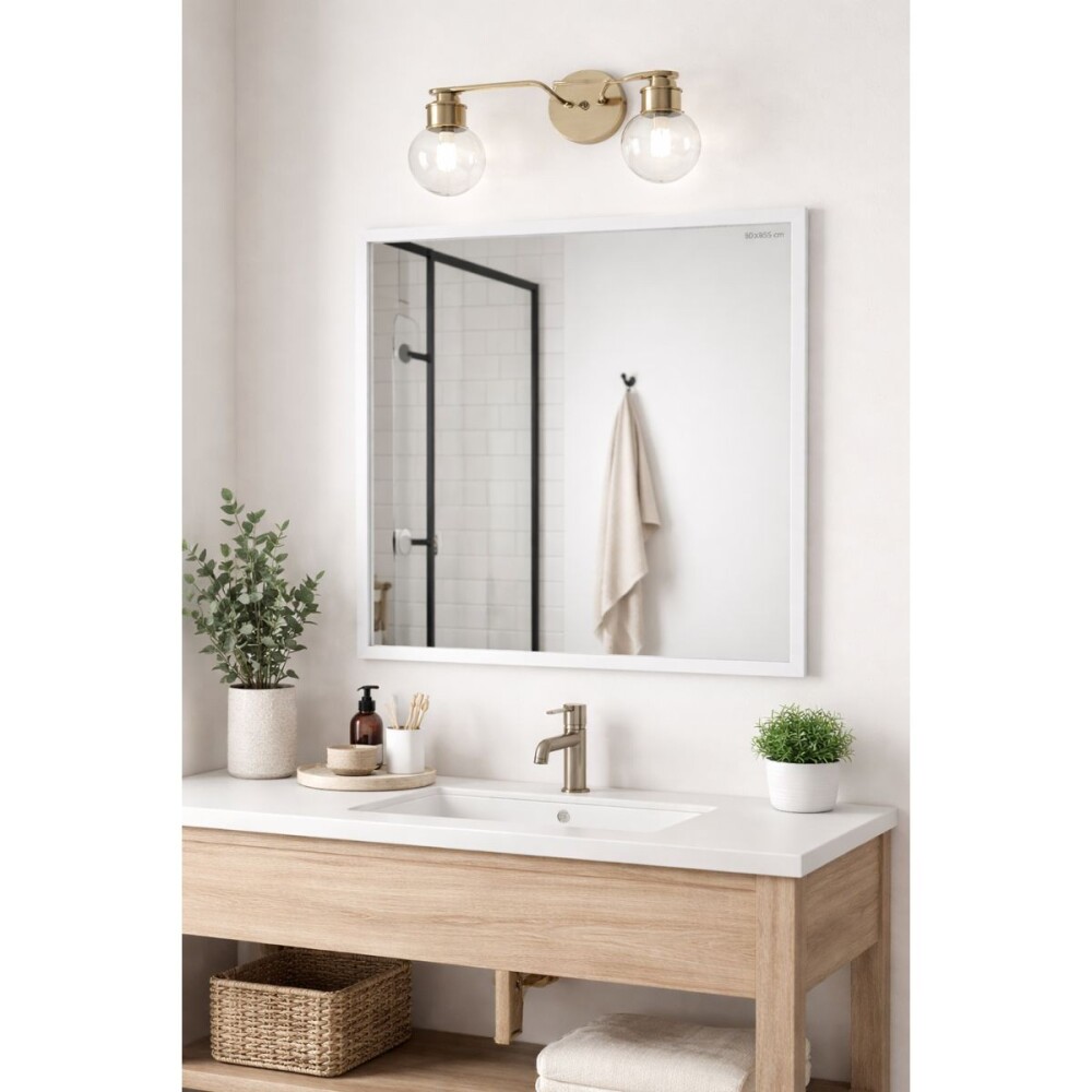 Espejo en madera Bisonte 800x850 blanco COZIMAX Espejo En Madera Bisonte 800x850 Blanco Cozimax