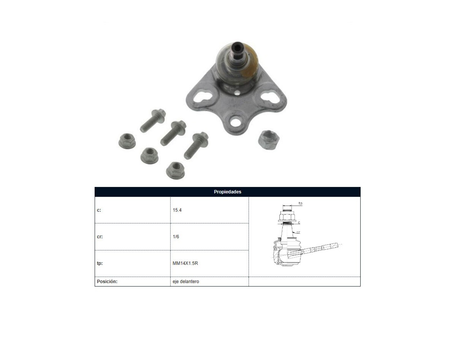 Rotula Del Mercedes Benz B 200 (W245)/A 150 (W169)/A 160 (W169)/B 180 (W245) 03-13 Der/Izq 