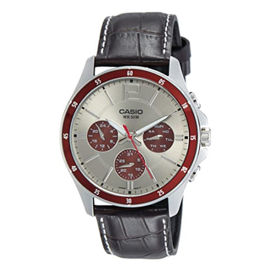 Reloj CASIO MTP1374L-7A1VDF Cuero Marron Esfera 44mm 0