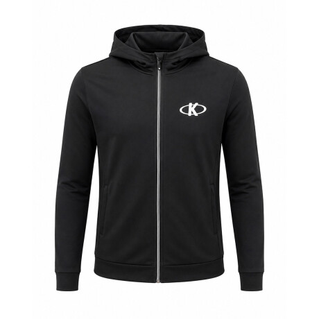 Campera con Capucha y Cierre Afelpada Knex L Ub NEGRO