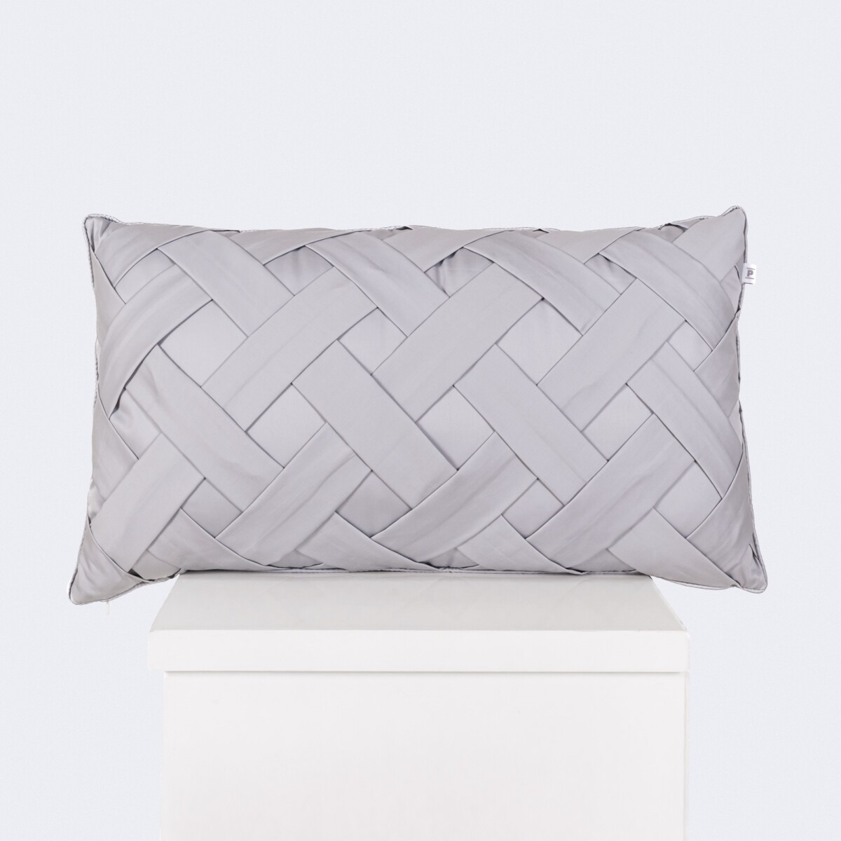 Almohadón Tiras Cruzadas 400 Hilos - Gris 