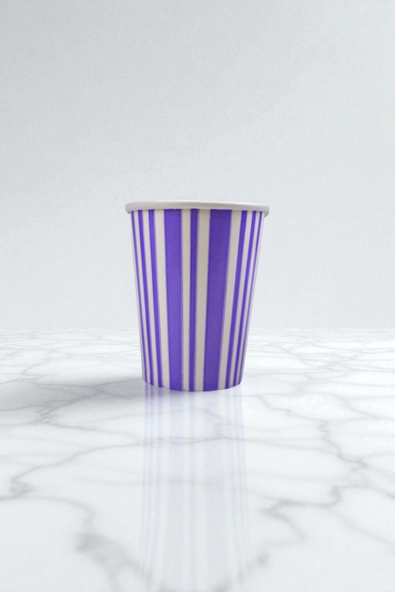 Vaso polipapel 8 oz - VIOLETA LINES 