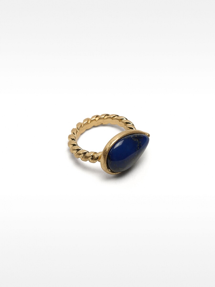 Anillo Con Piedra En Forma De Lágrima indigo