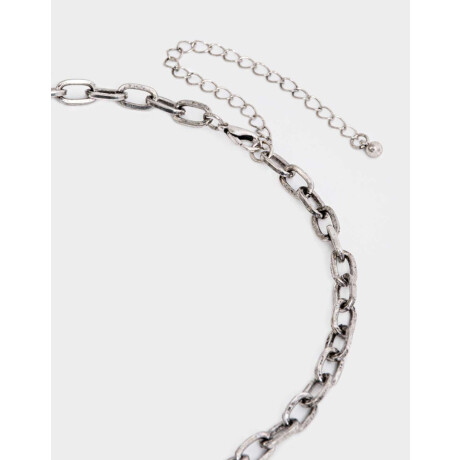 Collar Corto Corazones Antique Plateado Antique Silver