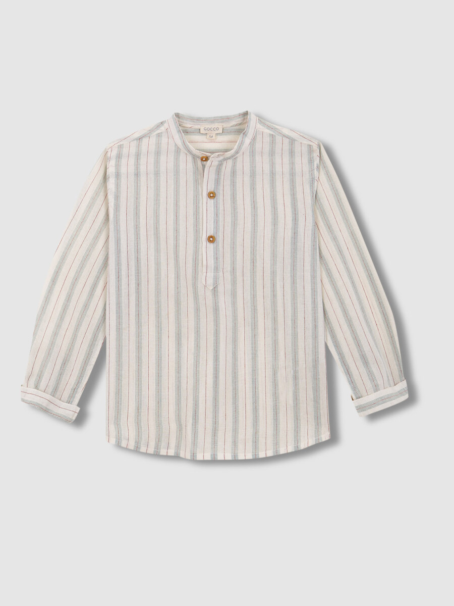 Camisa Mao Rayas Crudo