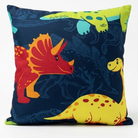 Almohadón Decorativo 45x45 cm - Dinosaurios 02 - Cojín Suave para Cama y Living Almohadón Decorativo 45x45 cm - Dinosaurios 02 - Cojín Suave para Cama y Living
