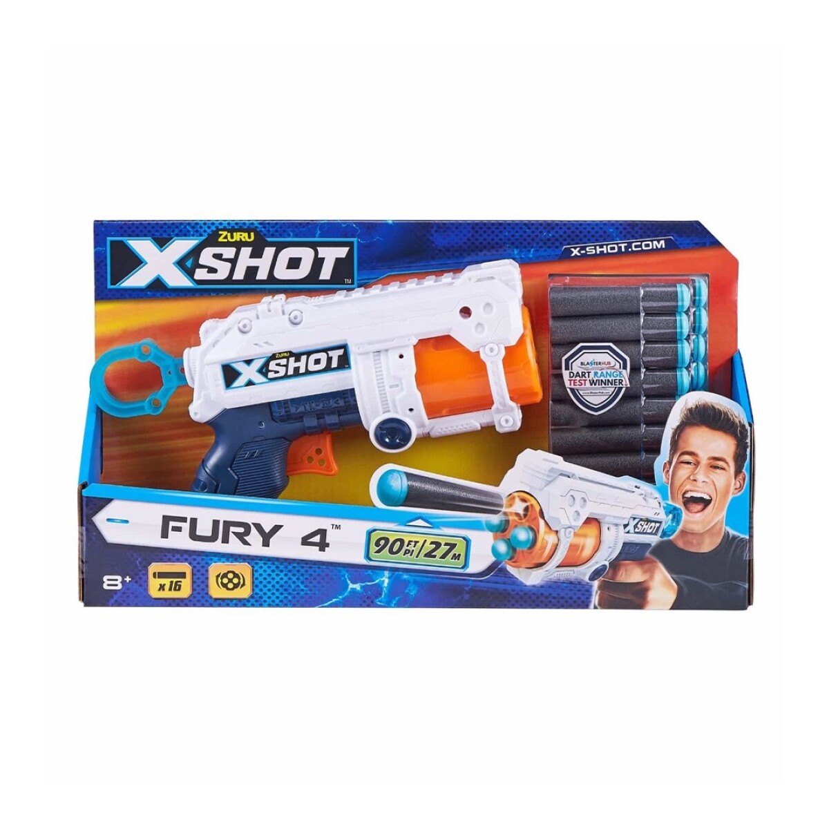 X-shot Excel Fury 4 con 16 Dardos 36377 - 001 