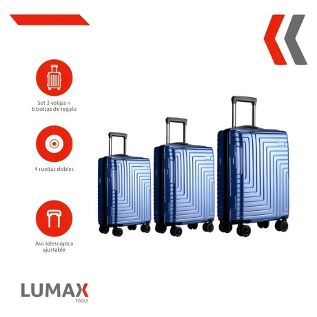 Set de 3 Valijas de Mano Rígidas Azul