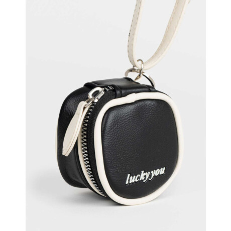 Monedero Negro Con Correa Negro