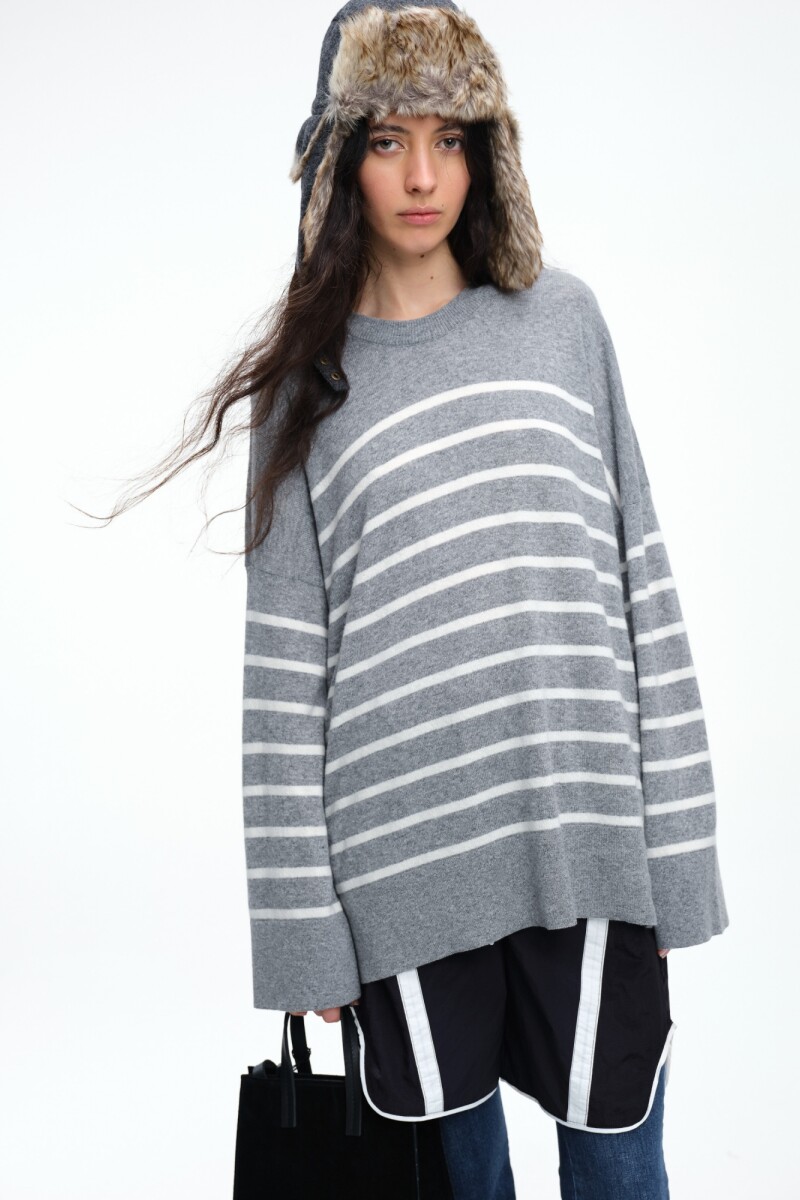 SWEATER RAYAS Gris