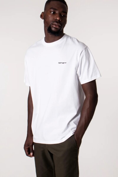 S/S SCRIPT EMBROIDERY T-SHIRT Blanco
