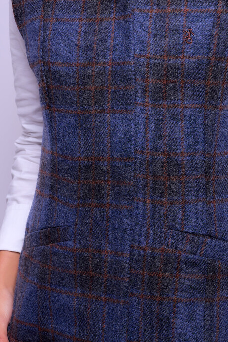 Chaleco Olivo Cuadros Azul