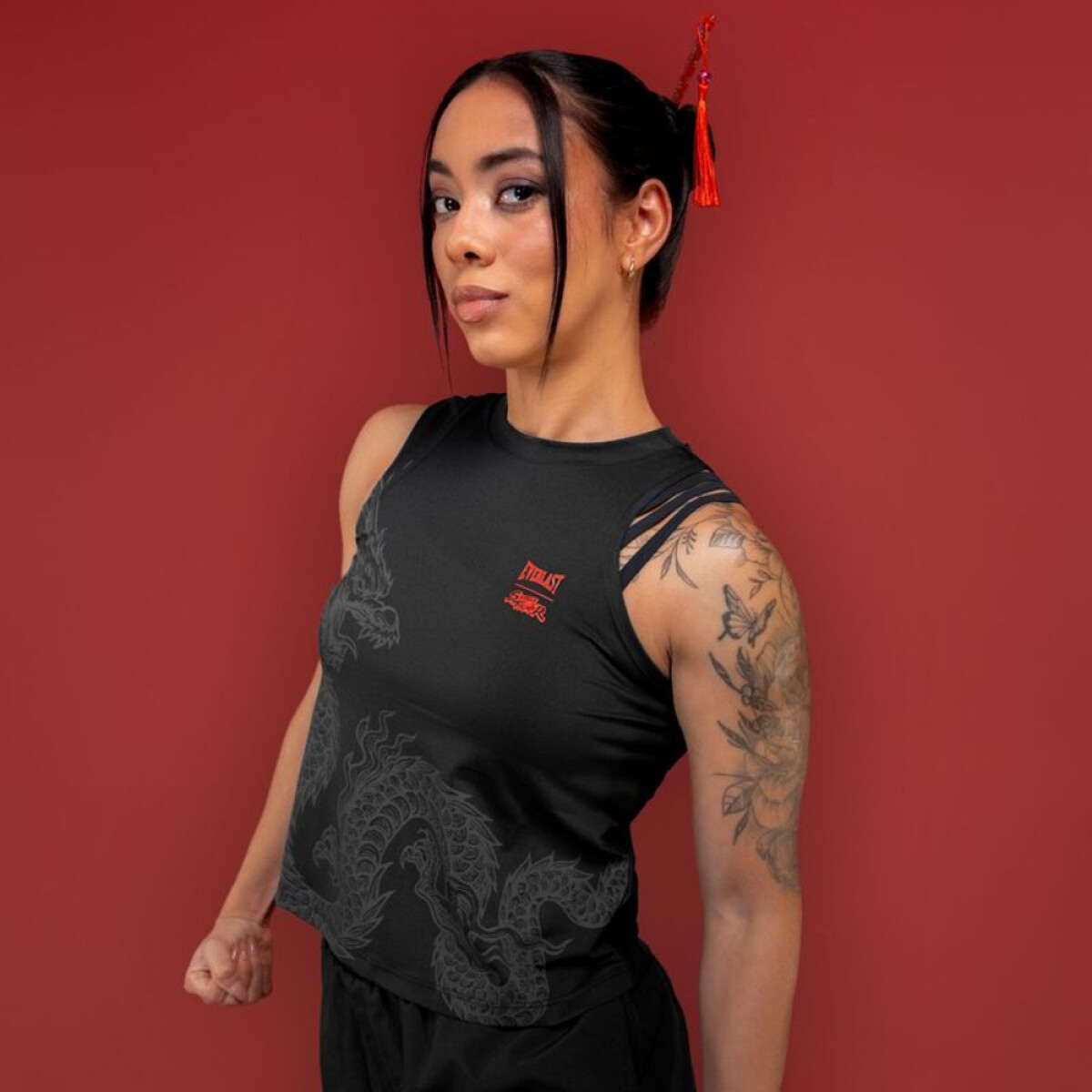 TANK FEM EVERLAST SF CHUN LI BK - NEGRO 