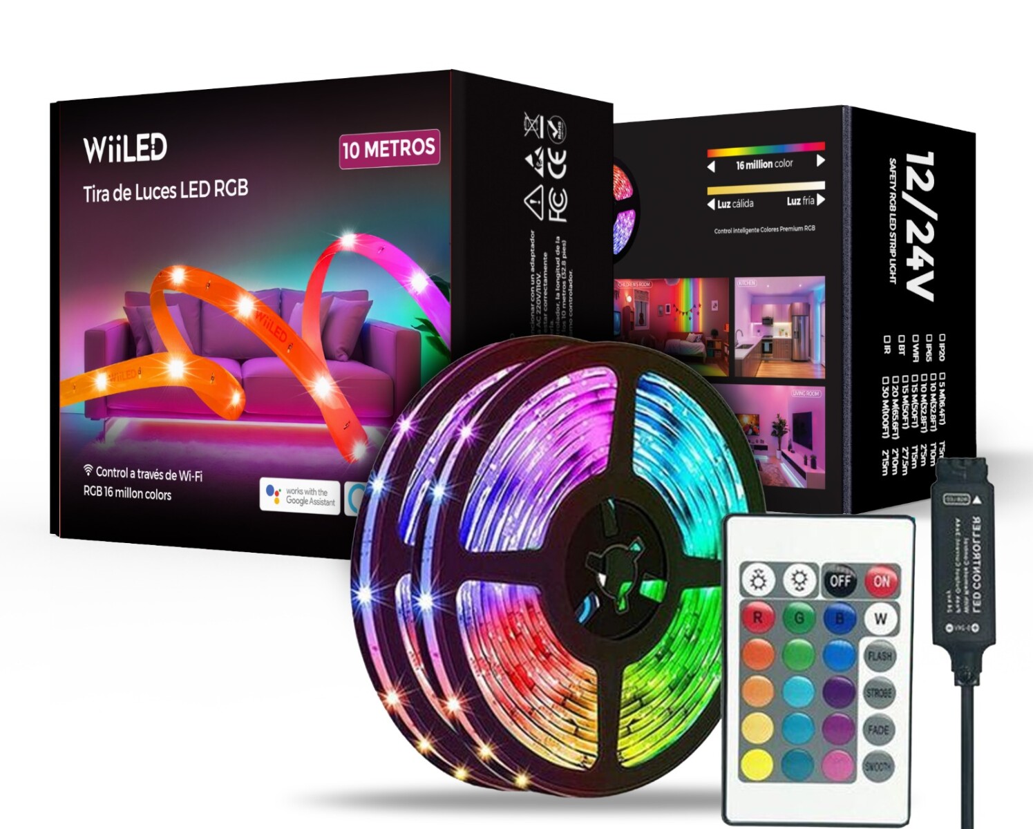 Cinta Led RGB De Colores Con Control 10 Metros Bluetooth - Multicolor 