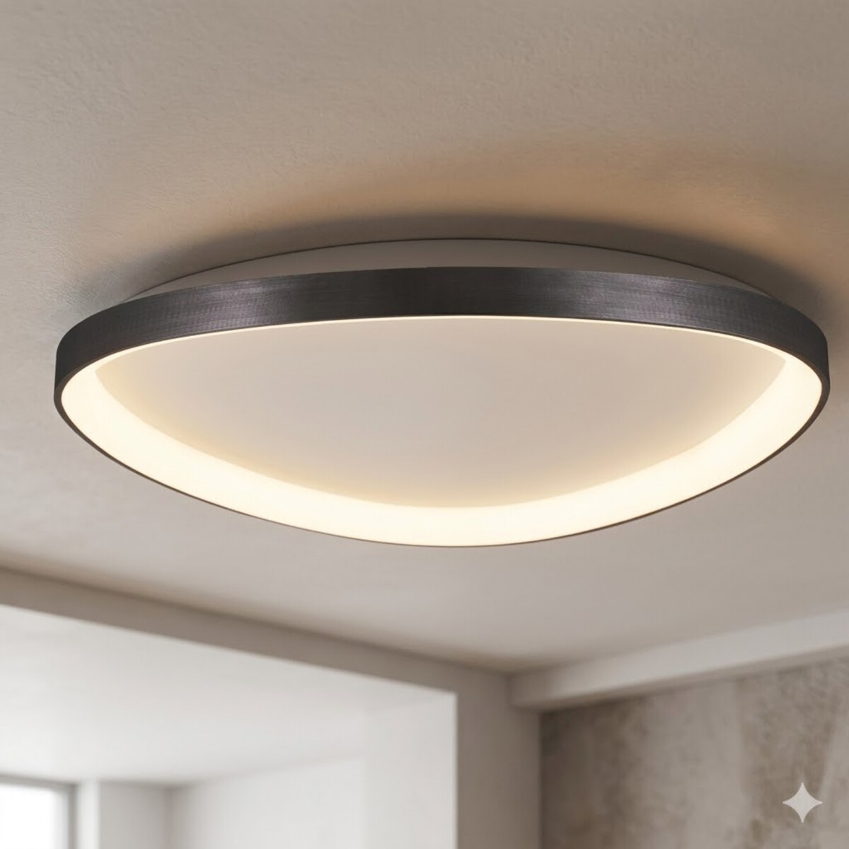 Plafón LED, Diseño triangular, Dimerizable 48W 65CM - NEGRO 