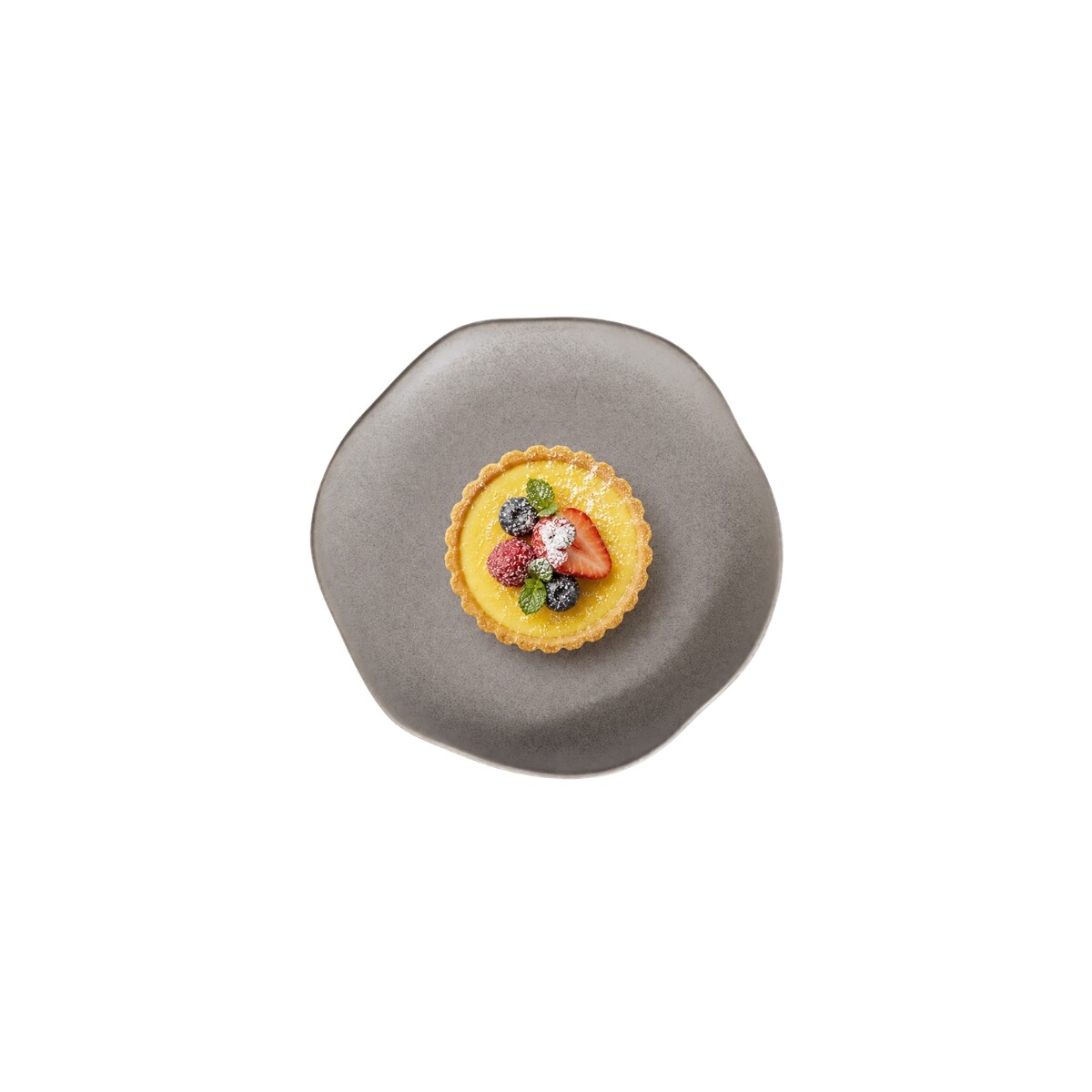 Plato Postre de Loza Gris 19.8 cm Concreto Reactivo 