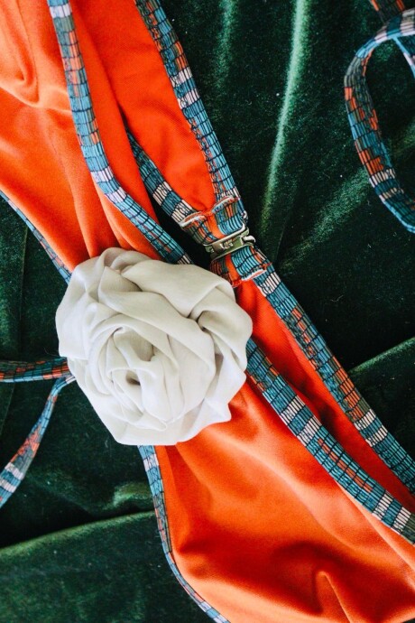 Flower Bikini Naranja Con Turquesa