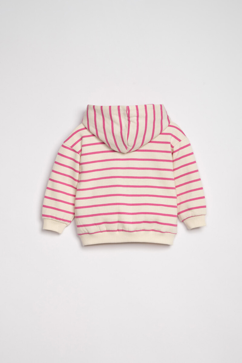 Campera Deportiva Estampa Rayas Fucsia
