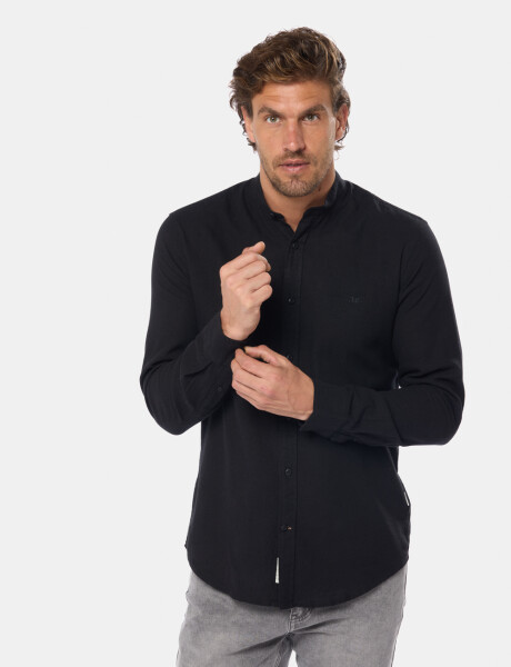 CAMISA DE LINO CUELLO MAO Negro