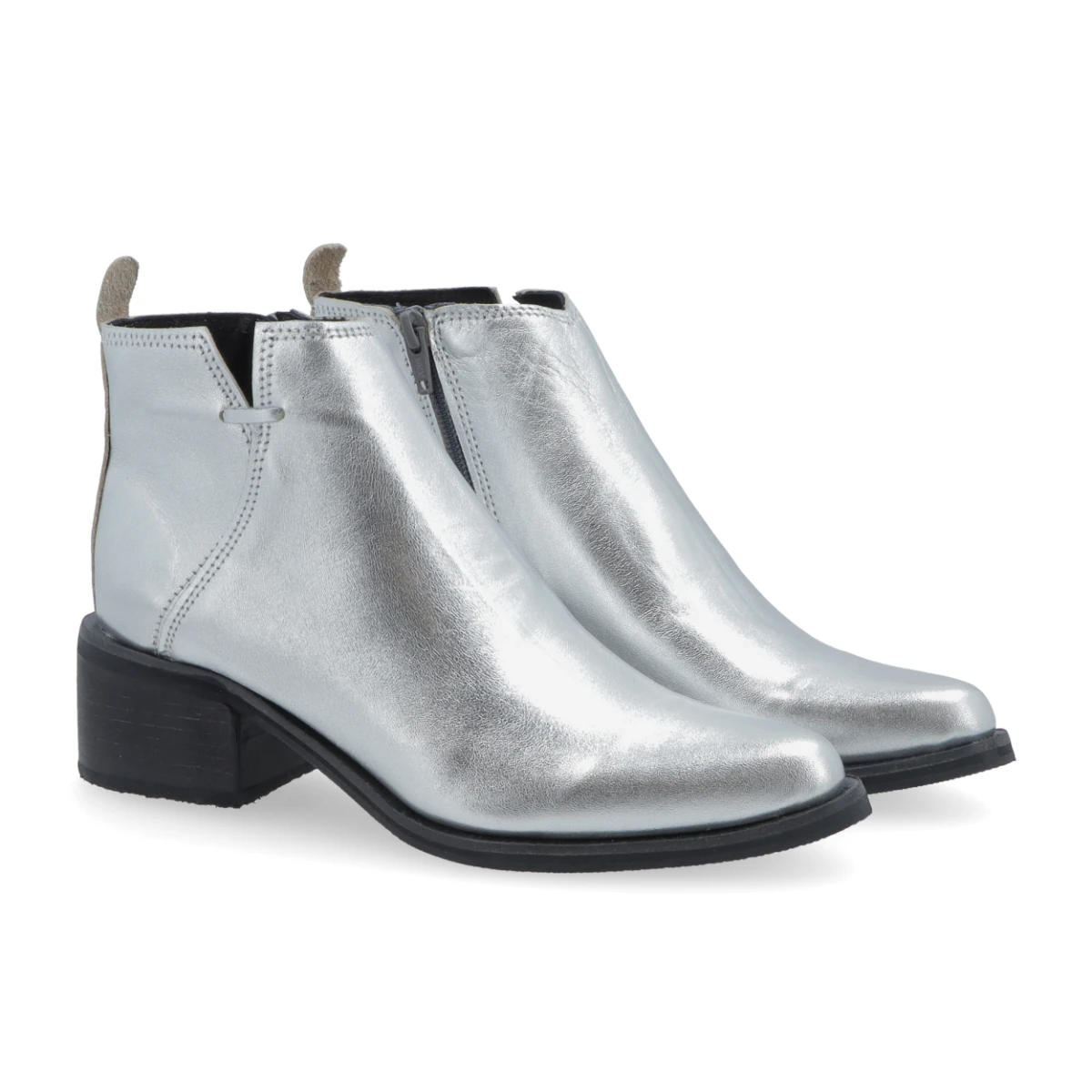 BOTA CUERO PAVIA - PLATEADO 