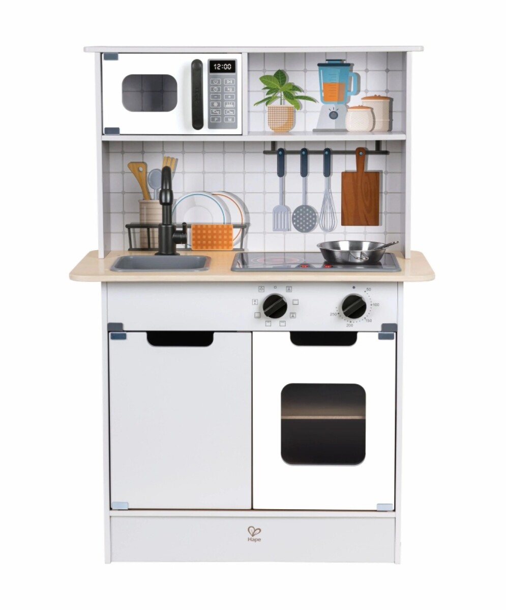 Cocina Hape con Luz y Sonido - gris - con microondas 