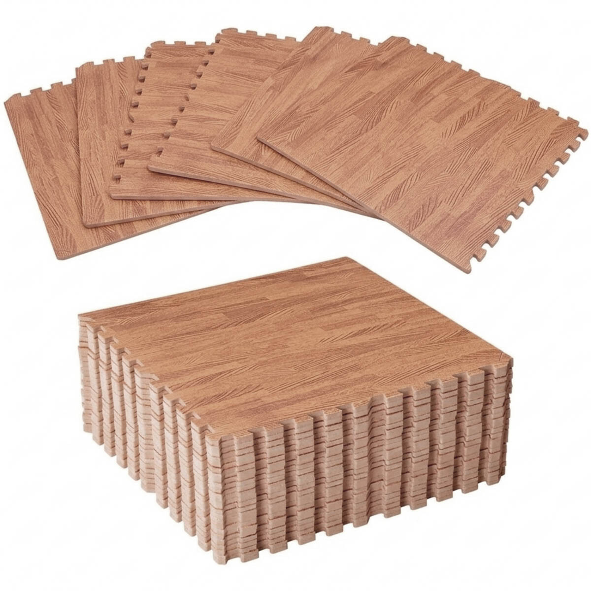 Set X20 Tatami Alfombra Piso Encastre Simil Madera - Oscura 
