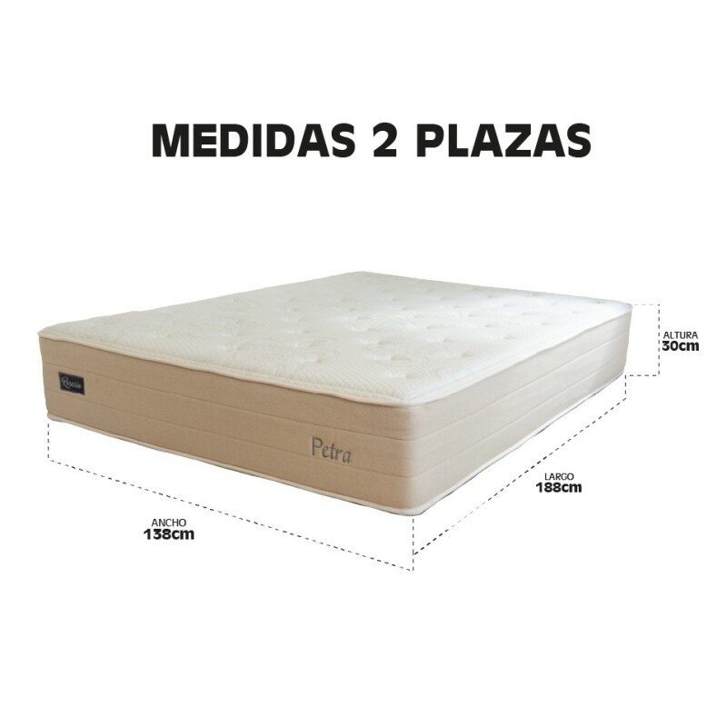 Colchón Resortes Petra Rosario 2 Plazas 138x188cm 33cm Alto Beige Colchón Resortes Petra Rosario 2 Plazas 138x188cm 33cm Alto Beige