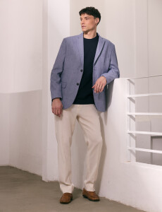 110574 SACO HARRINGTON LABEL Azul Piedra