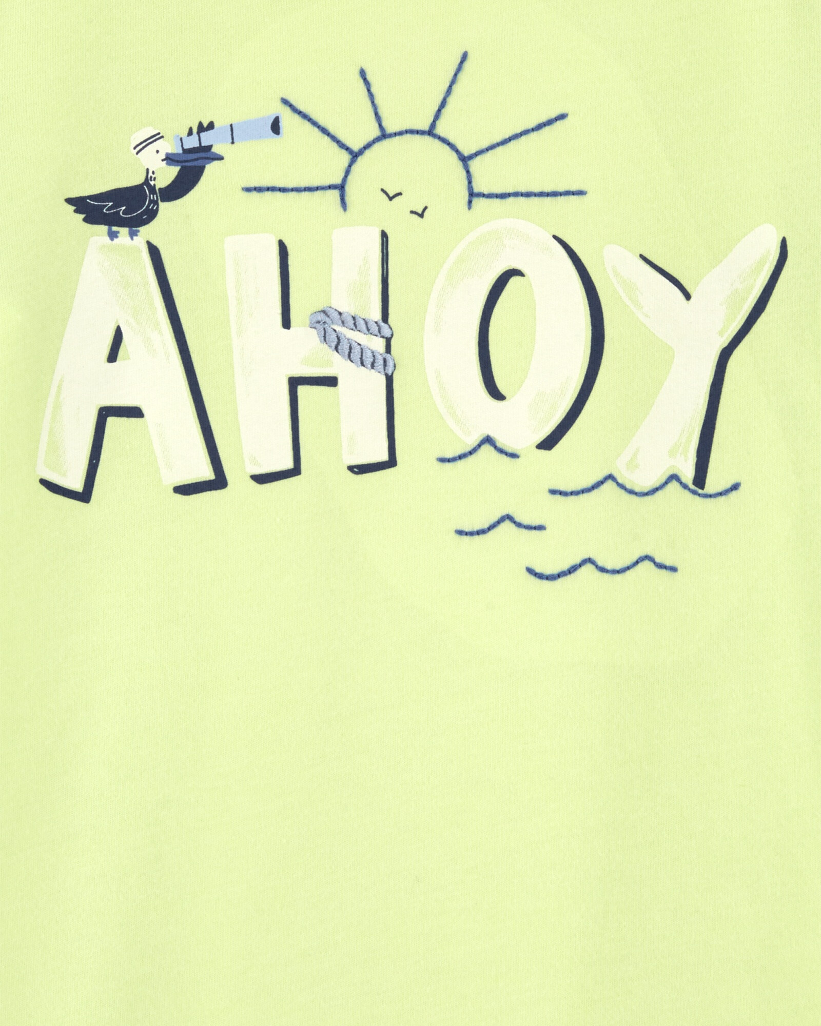 Remera de algodón, estampa náutica Sin color