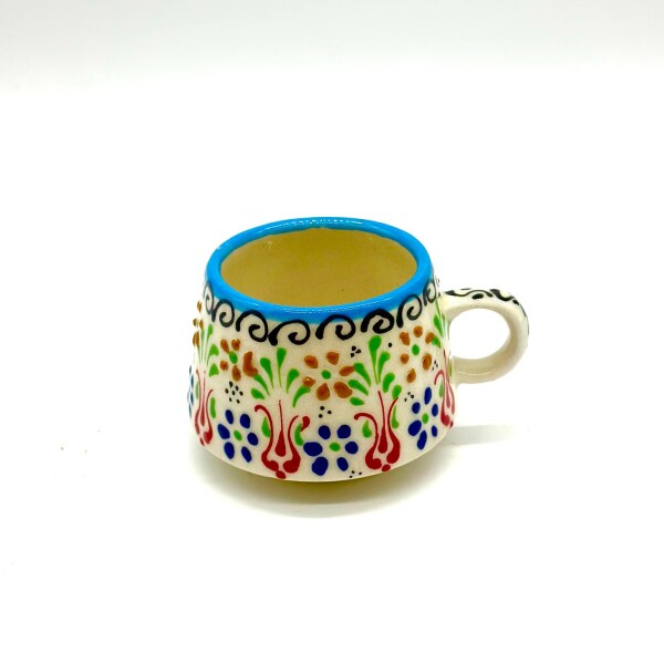 Taza de té de cerámica artesanal Blanco