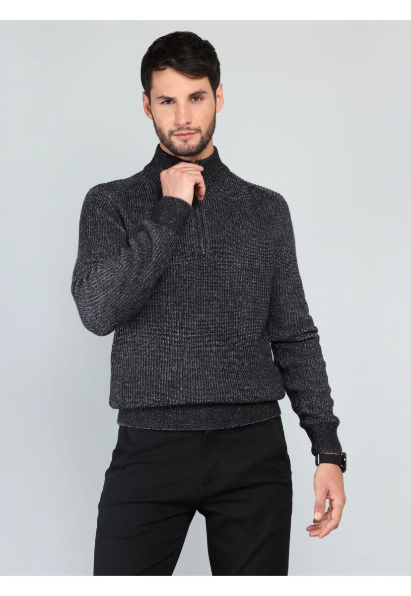Sweater Medio Cierre - AZUL 