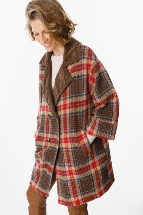 Blazer Combinado Cuadrille Chocolate