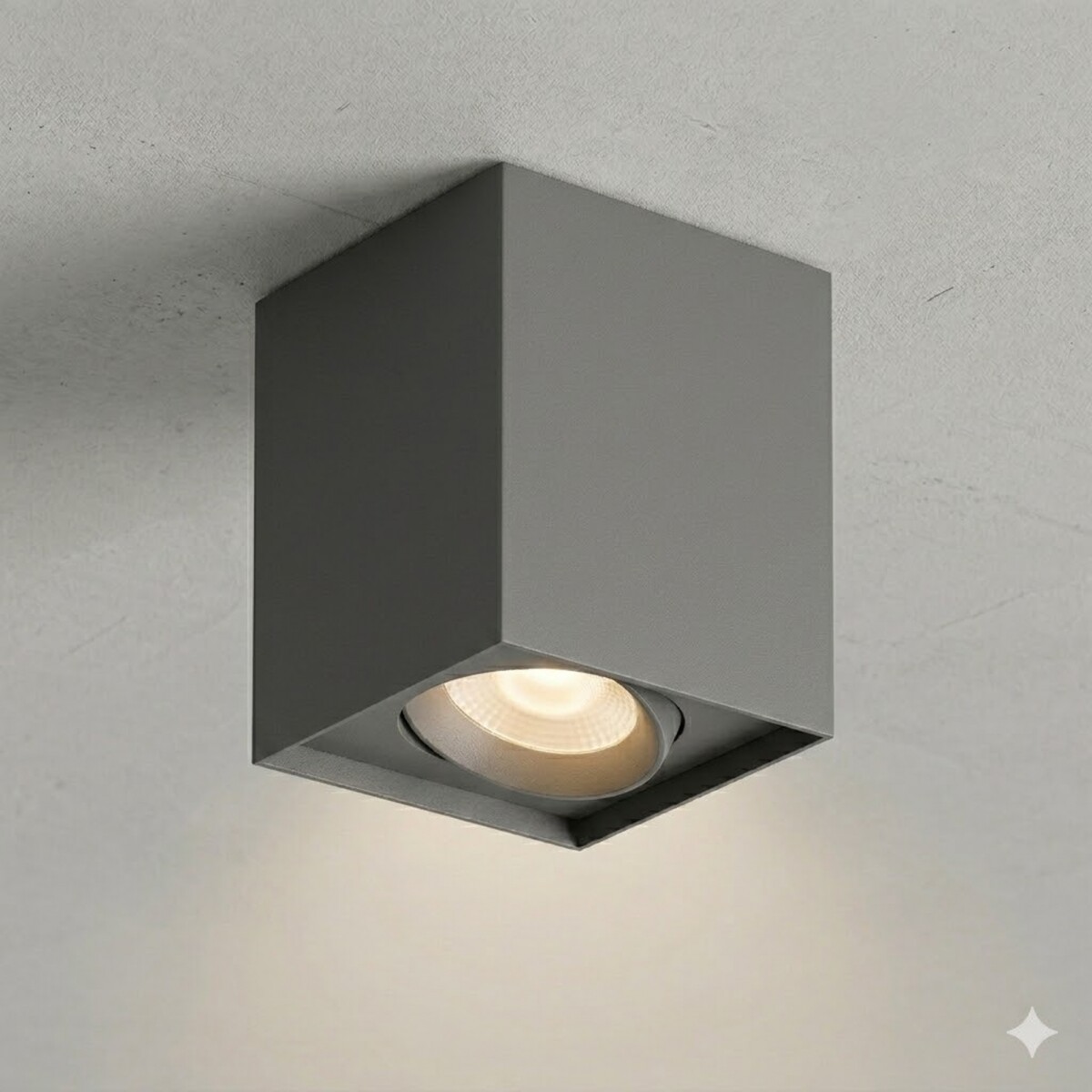 Aplique spot led DIMERIZABLE 10w CUBO de techo 3000K - GRIS 