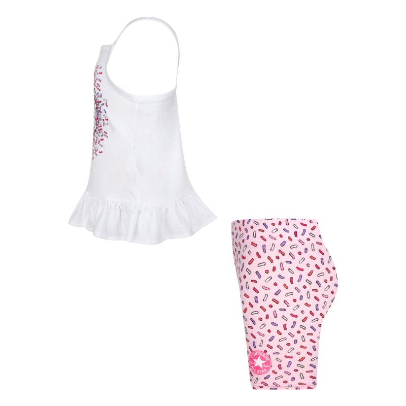 Conjunto Peplum Tank Printed de Niña Rosado