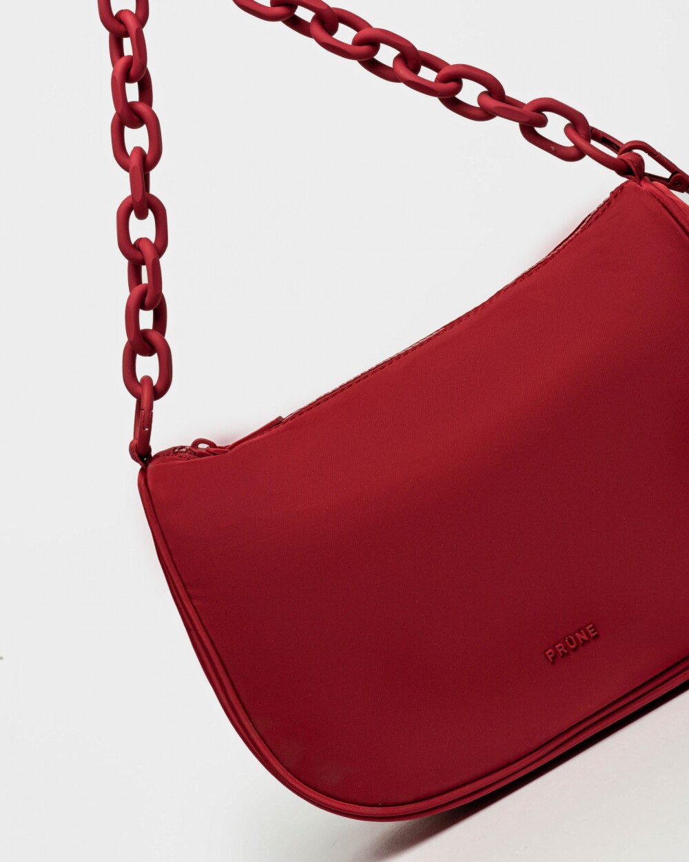 Cartera Mila Efecto Cuero Natural Rojo