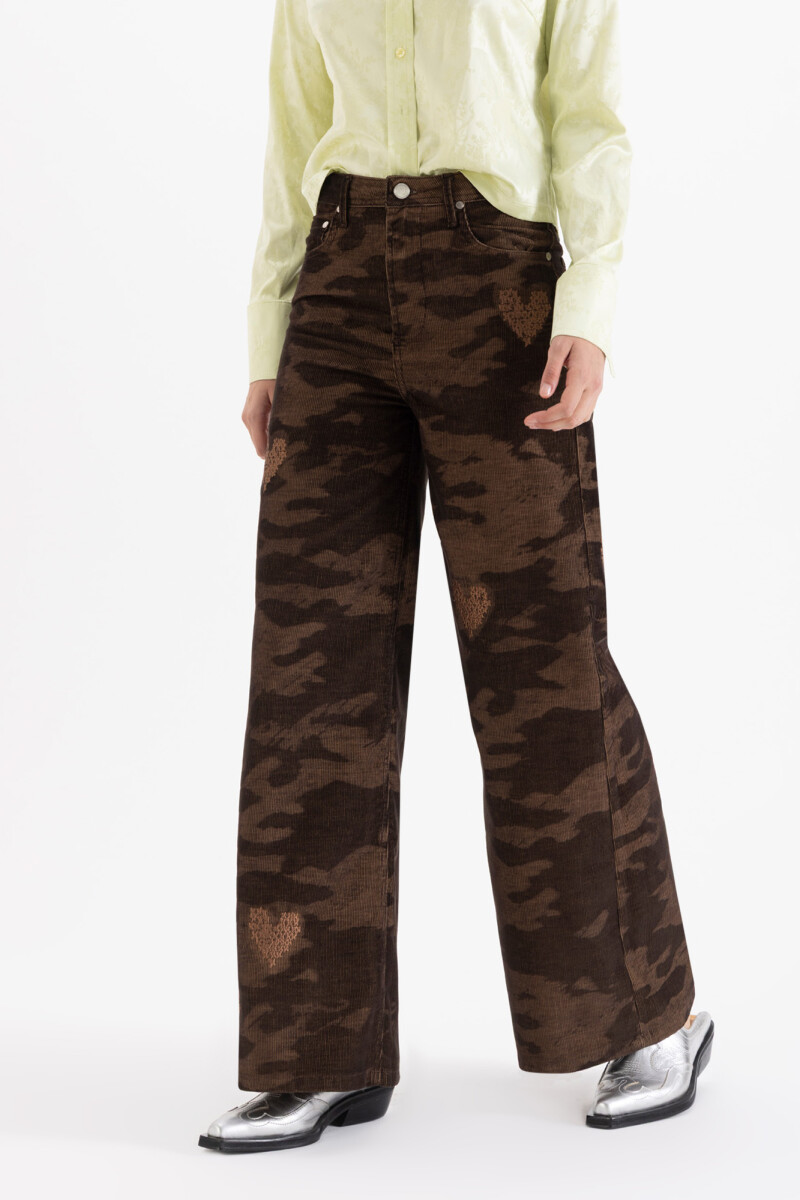 JEANS ROSES CAMO Marron