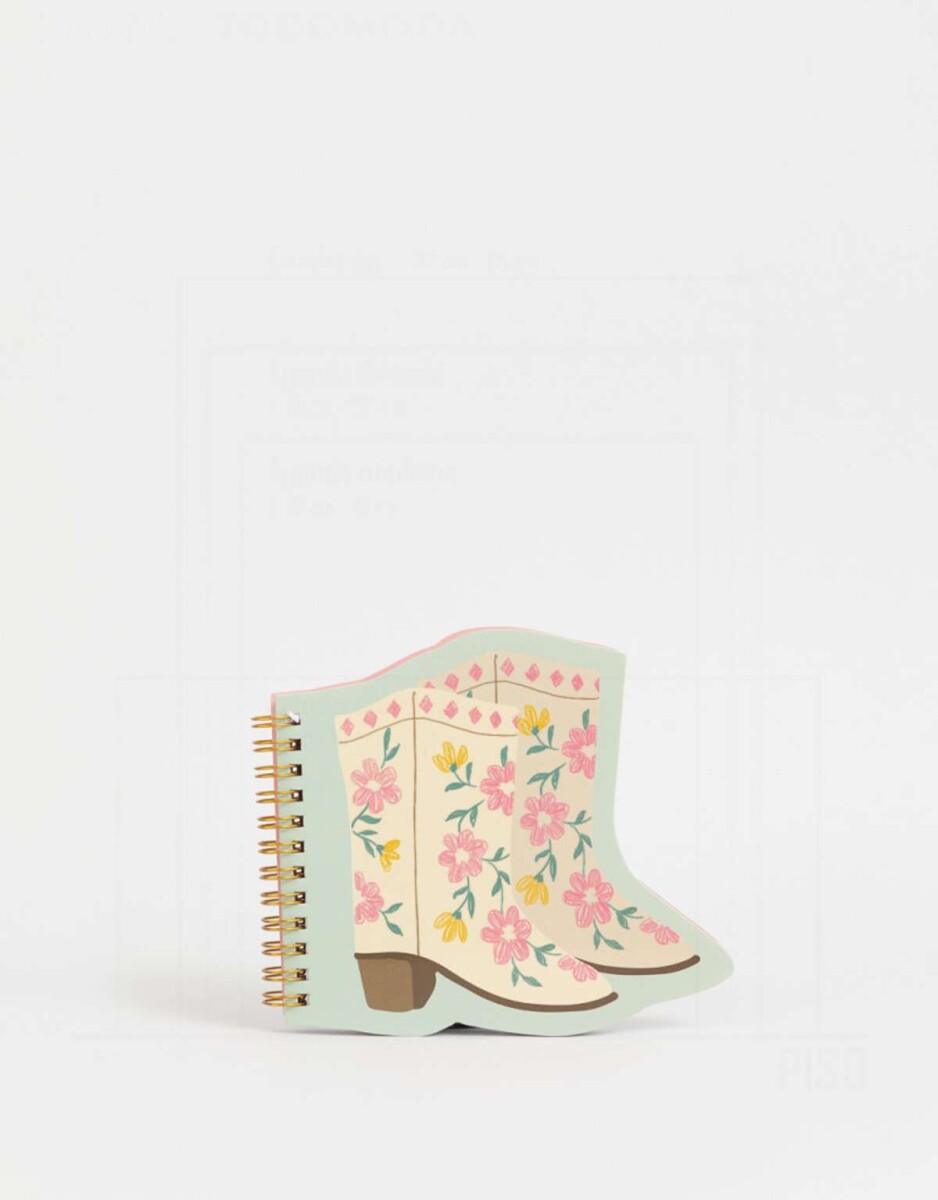 Memo Espiralado De Botita Cowboy - Combinacion Multicolor 