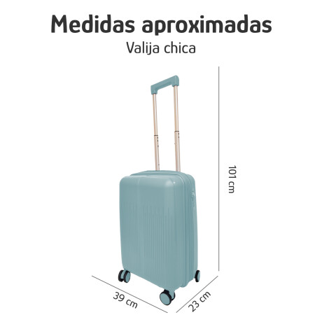 Set Valija CarryOn Rigida + Almohadón Cervical Memoria Negro Celeste