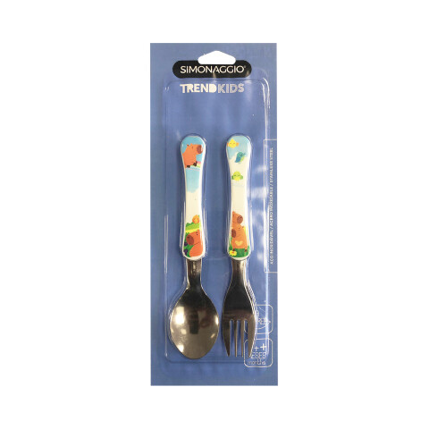 Set X2 Cubiertos Infantiles Simonaggio Carpincho 15 cm U