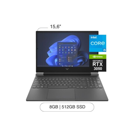 Notebook HP VICTUS 15,6' FHD 512GB SSD / 8GB RAM Core I5 RTX3050 W11 Silver Notebook HP VICTUS 15,6' FHD 512GB SSD / 8GB RAM Core I5 RTX3050 W11 Silver