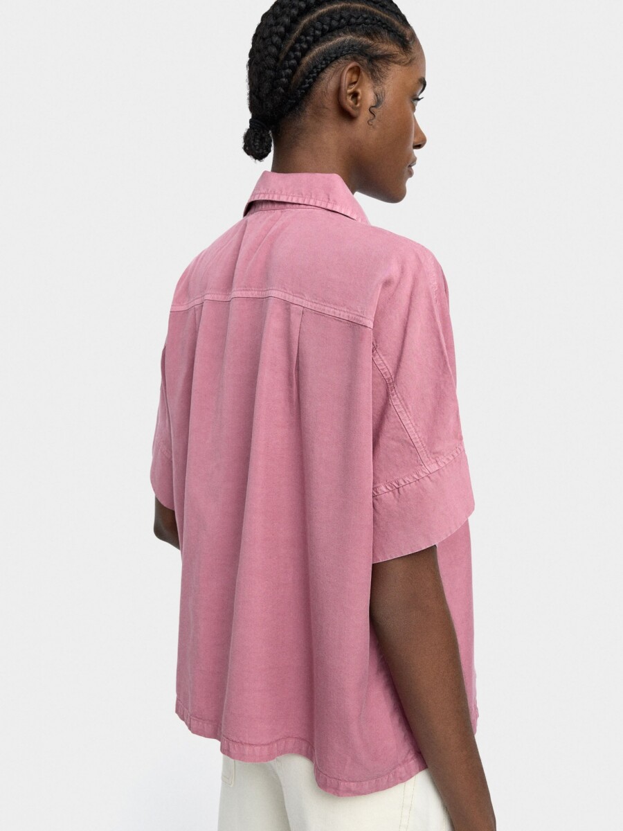 Camisa Con Cremallera 100% Lyocell rosa