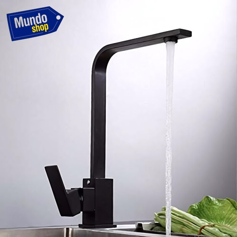 Monocomando 34cm Lavatorio Griferia Bacha Color Negro Negro